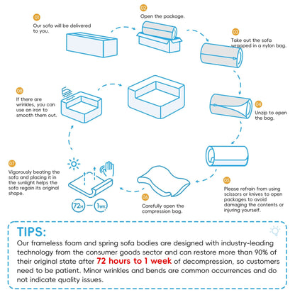 Divano modulare, completamente compresso, spazioso divano letto imbottito in schiuma per soggiorno, design adatto ad anziani/bambini
