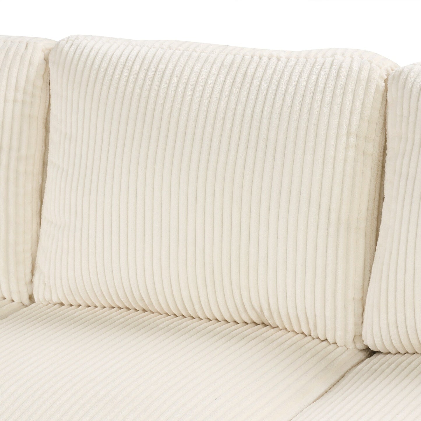 Divano letto componibile modulare a forma di U in velluto a coste, 6 posti, convertibile, con chaise longue contenitore e porte USB per soggiorno