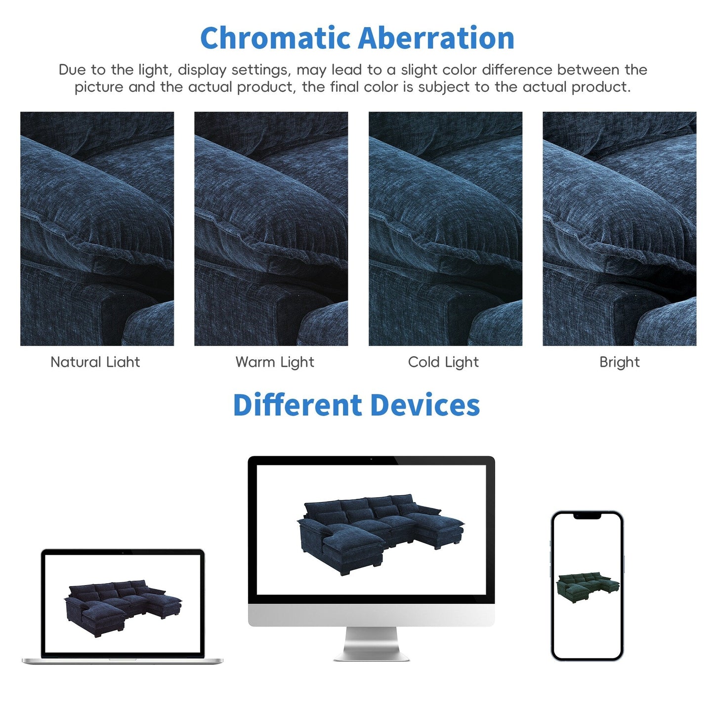 Divano componibile modulare a forma di U con cuscini in vita, set di divani simmetrici imbottiti a 6 posti, divano a forma di nuvola in ciniglia con chaise longue