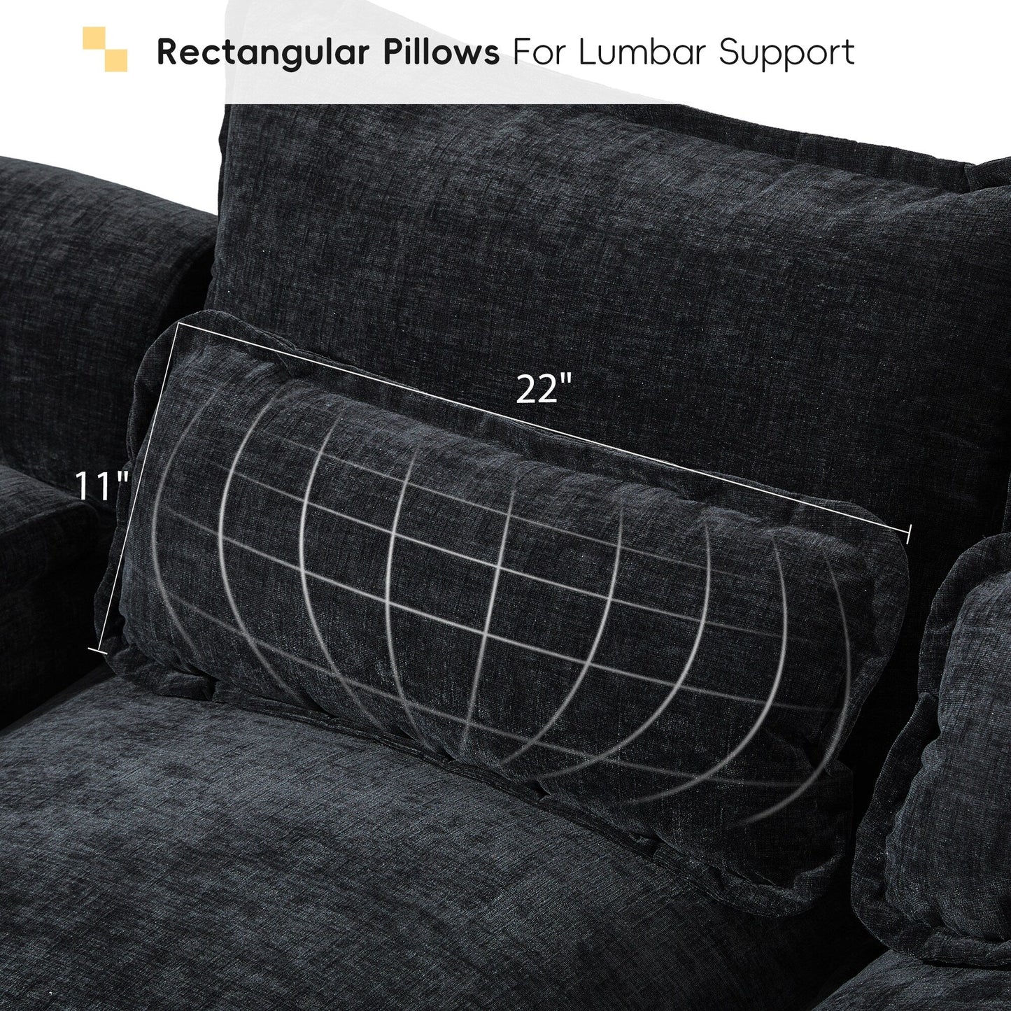 Divano componibile modulare a forma di U con cuscini in vita, set di divani simmetrici imbottiti a 6 posti, divano a forma di nuvola in ciniglia con chaise longue