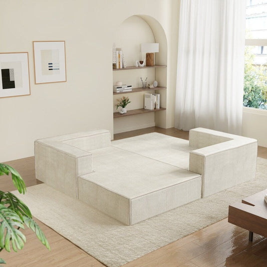 Divani a compressione in velluto a coste modulari