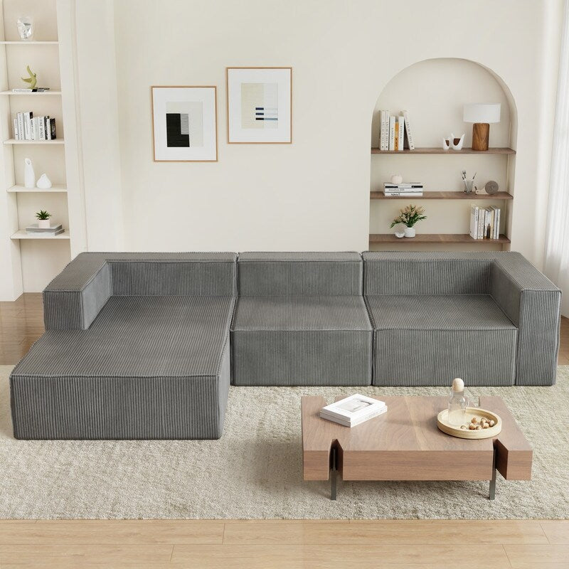 Divani a compressione di lusso in velluto a coste modulari