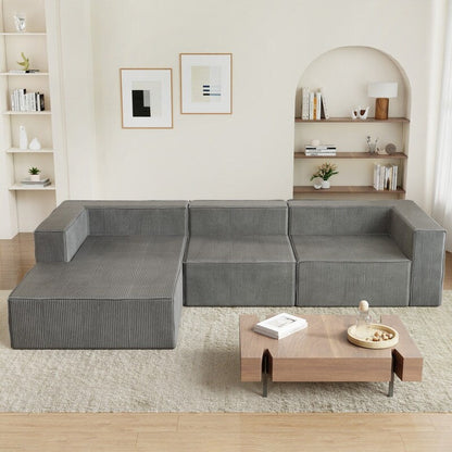 Divani a compressione di lusso in velluto a coste modulari