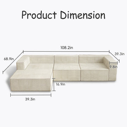 Divani a compressione di lusso in velluto a coste modulari