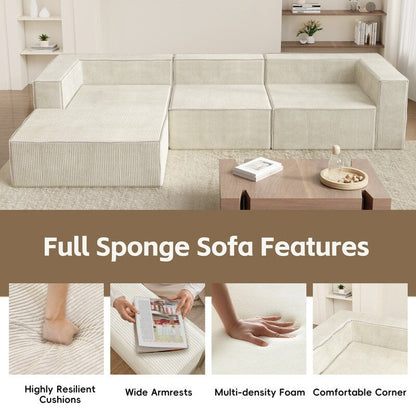 Divani a compressione di lusso in velluto a coste modulari