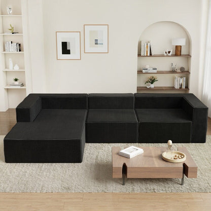 Divani a compressione di lusso in velluto a coste modulari