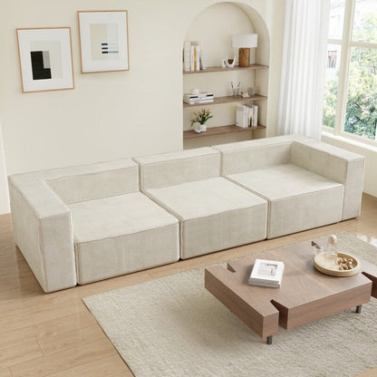 Divani a compressione a tre posti in velluto a coste