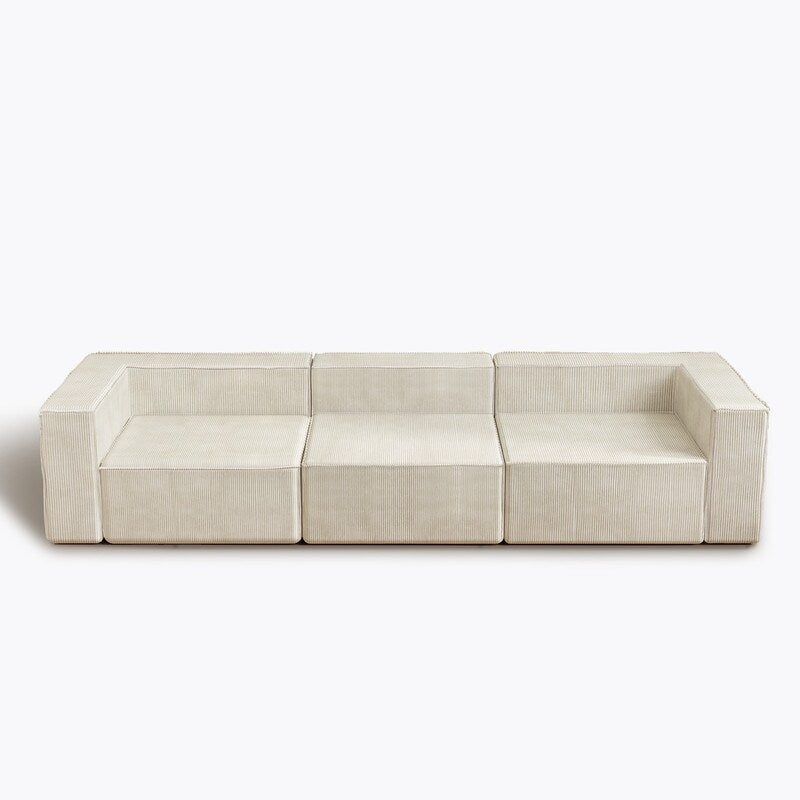 Divani a compressione a tre posti in velluto a coste