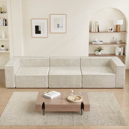 Divani a compressione a tre posti in velluto a coste