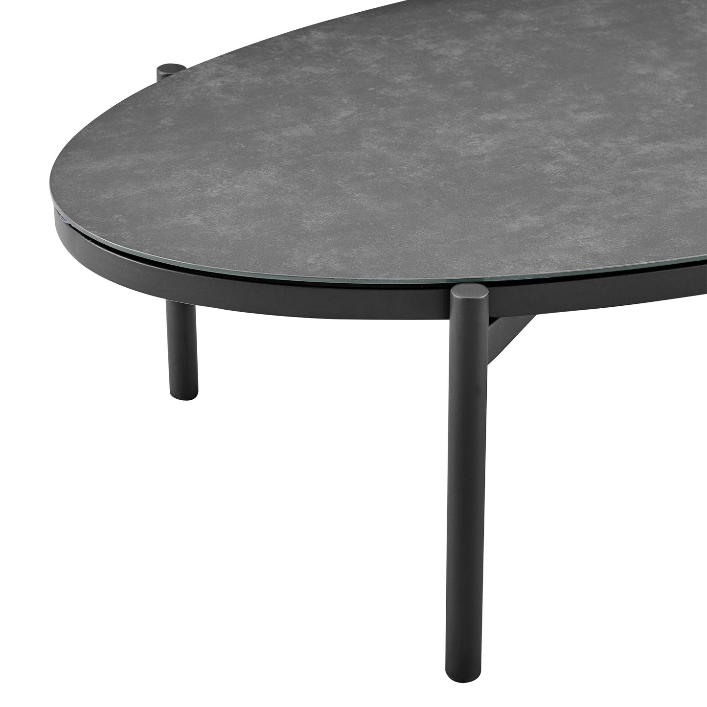 Set da conversazione da esterno Monk Modern Grey in vimini e alluminio, 4 pezzi, con sedie girevoli