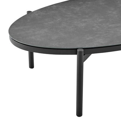 Set da conversazione da esterno Monk Modern Grey in vimini e alluminio, 4 pezzi, con sedie girevoli