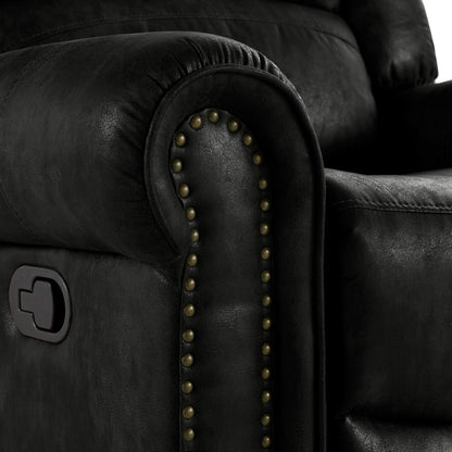 Poltrona reclinabile girevole con testa chiodata in microfibra lucida Monroe di iNSPIRE Q Classic