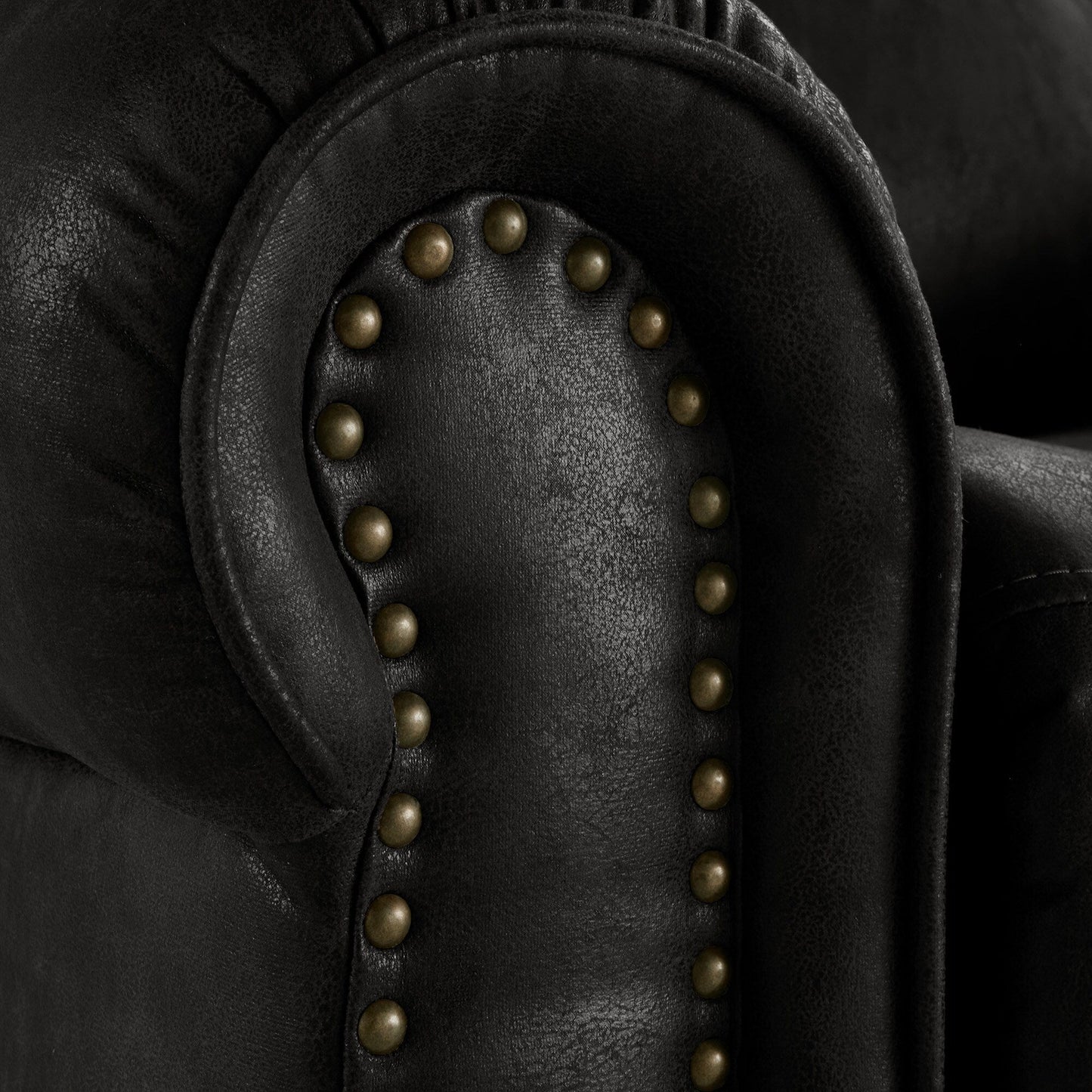 Poltrona reclinabile girevole con testa chiodata in microfibra lucida Monroe di iNSPIRE Q Classic