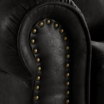 Poltrona reclinabile girevole con testa chiodata in microfibra lucida Monroe di iNSPIRE Q Classic