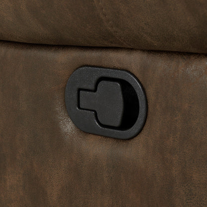 Poltrona reclinabile girevole con testa chiodata in microfibra lucida Monroe di iNSPIRE Q Classic