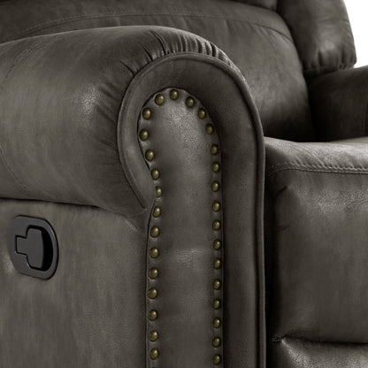 Poltrona reclinabile girevole con testa chiodata in microfibra lucida Monroe di iNSPIRE Q Classic