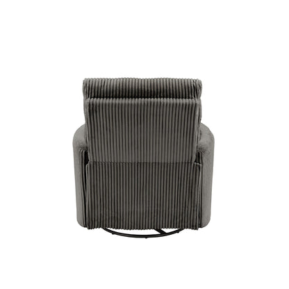 Poltrona reclinabile girevole manuale in velluto a coste Montclair Plush di iNSPIRE Q Classic