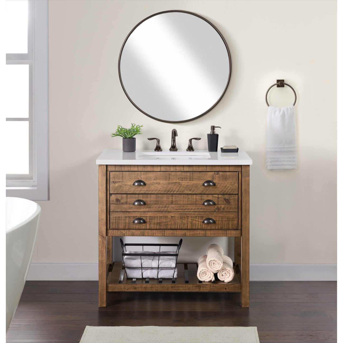 Mobile bagno singolo Monterey 37 Farmhouse con piano