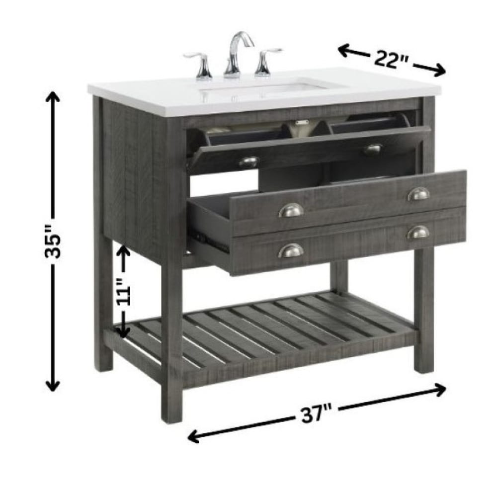 Mobile bagno singolo Monterey 37 Farmhouse con piano