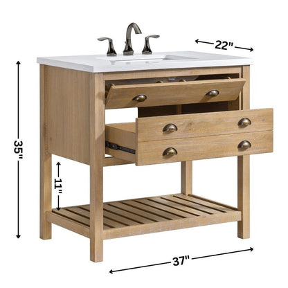 Mobile bagno singolo Monterey 37 Farmhouse con piano