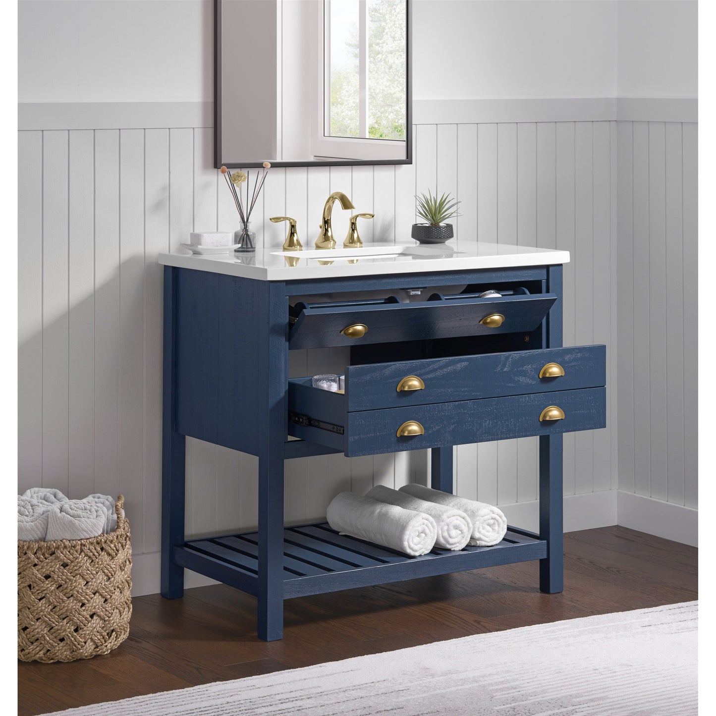 Mobile bagno singolo Monterey 37 Farmhouse con piano