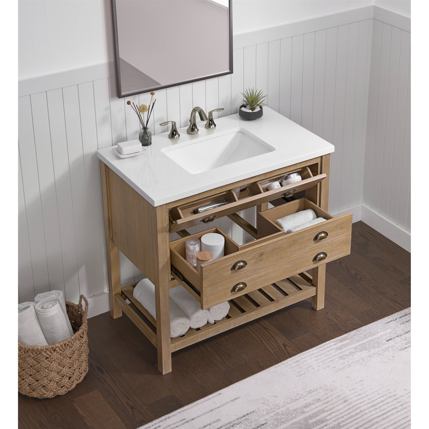 Mobile bagno singolo Monterey 37 Farmhouse con piano