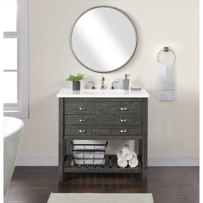 Mobile bagno singolo Monterey 37 Farmhouse con piano