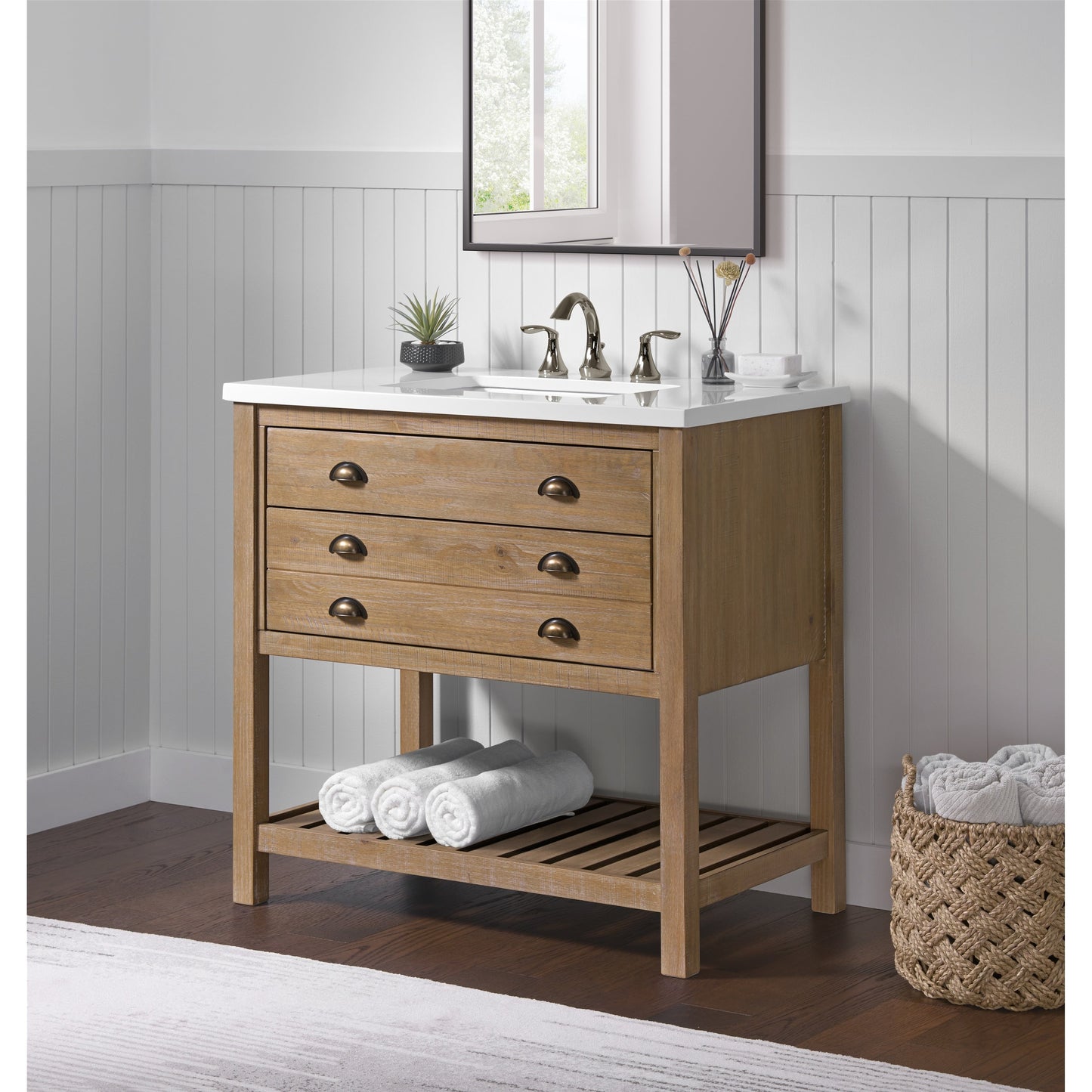 Mobile bagno singolo Monterey 37 Farmhouse con piano