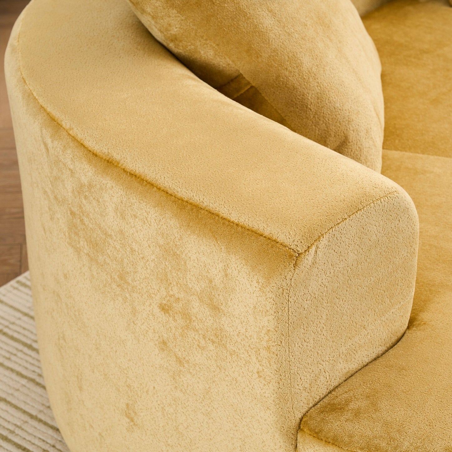 Divano a forma di luna, divano letto moderno con seduta profonda, divano con compressione in spugna non assemblabile