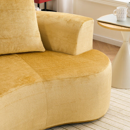 Divano a forma di luna, divano letto moderno con seduta profonda, divano con compressione in spugna non assemblabile