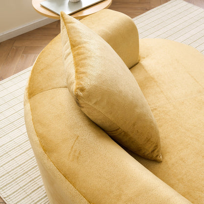 Divano a forma di luna, divano letto moderno con seduta profonda, divano con compressione in spugna non assemblabile