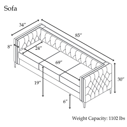 Divano moderno in velluto olandese profondo Morden Fort