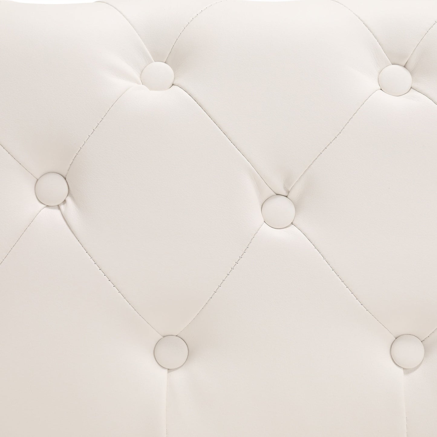 Divano moderno in velluto Morden Fort con bottoni trapuntati, struttura in legno massello e gambe in ferro