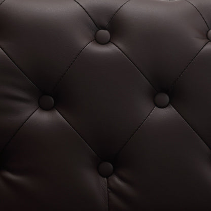 Divano moderno in velluto Morden Fort con bottoni trapuntati, struttura in legno massello e gambe in ferro