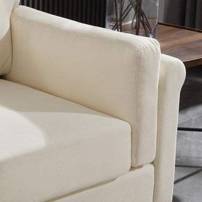 Divano moderno Morden Fort con doppio bracciolo, seduta profonda, cuscini dello schienale imbottiti, tessuto imbottito resistente