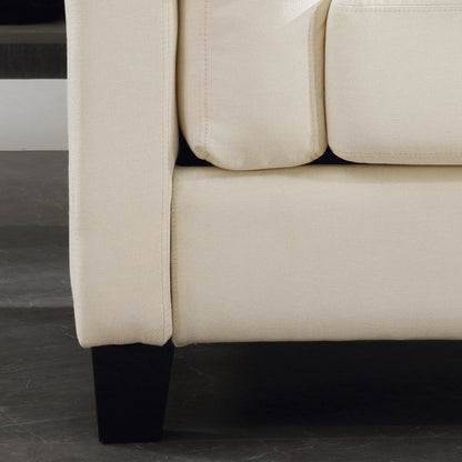 Divano moderno Morden Fort con doppio bracciolo, seduta profonda, cuscini dello schienale imbottiti, tessuto imbottito resistente