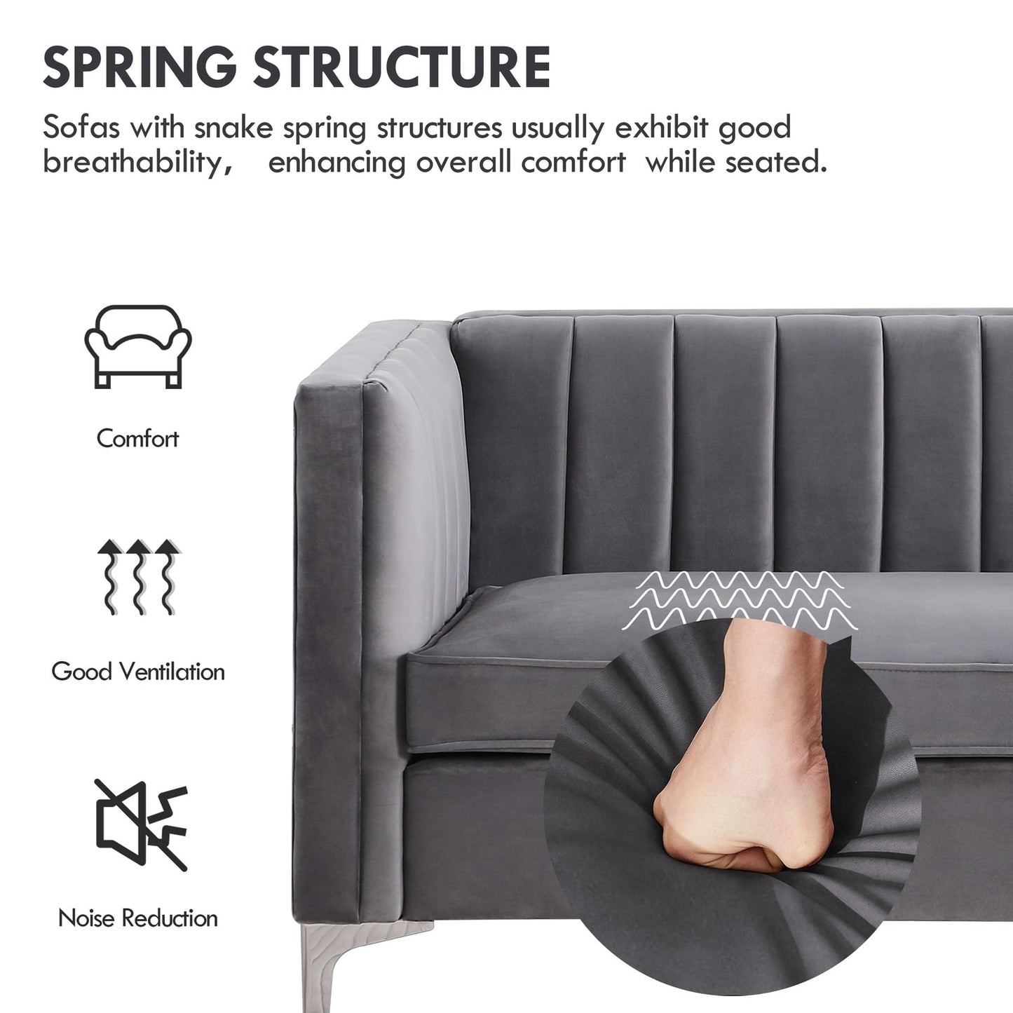 Divano imbottito per soggiorno Morden Fort