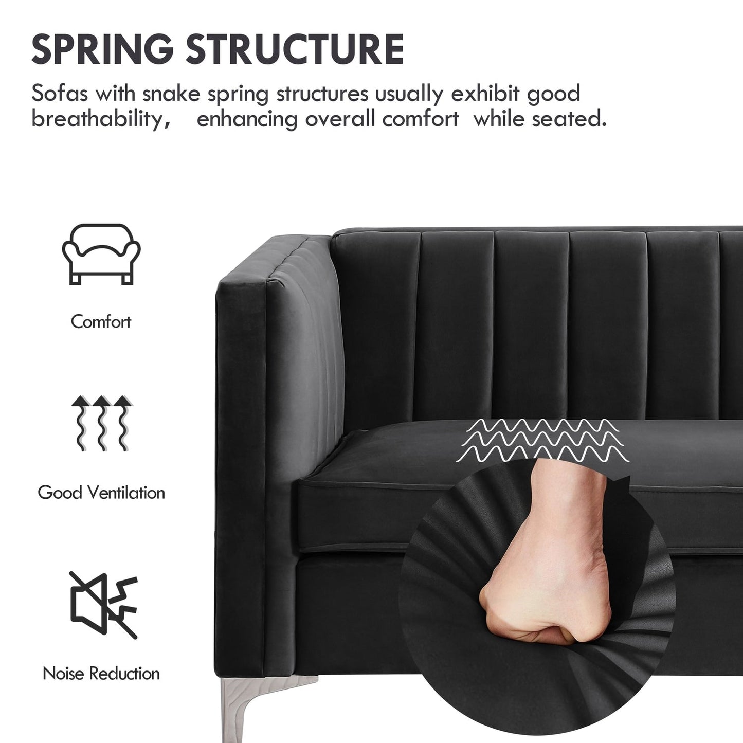 Divano imbottito per soggiorno Morden Fort