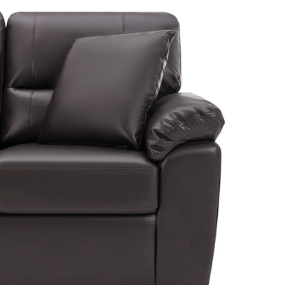 Divano imbottito Morden Fort per soggiorno, divano a tre posti in similpelle