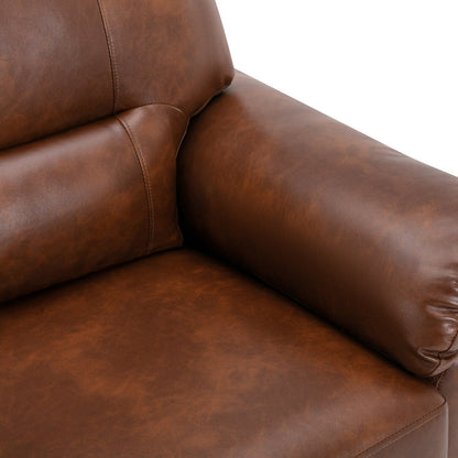 Divano imbottito Morden Fort per soggiorno, divano a tre posti in similpelle