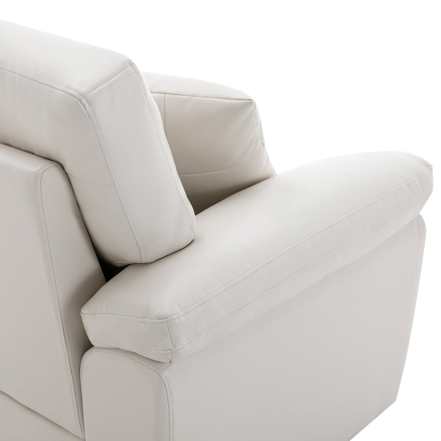 Divano imbottito Morden Fort per soggiorno, divano a tre posti in similpelle