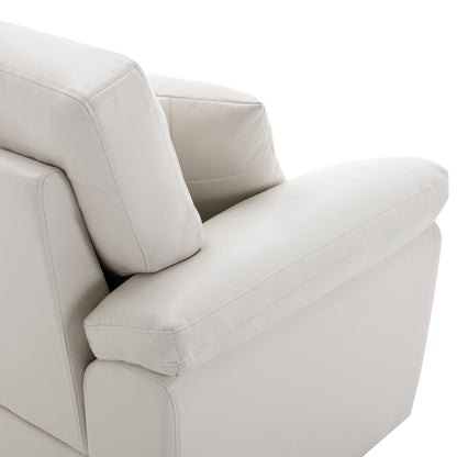 Divano imbottito Morden Fort per soggiorno, divano a tre posti in similpelle