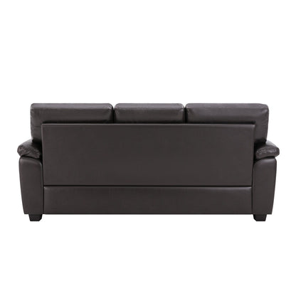 Divano imbottito Morden Fort per soggiorno, divano a tre posti in similpelle