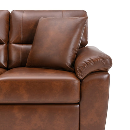 Divano imbottito Morden Fort per soggiorno, divano a tre posti in similpelle