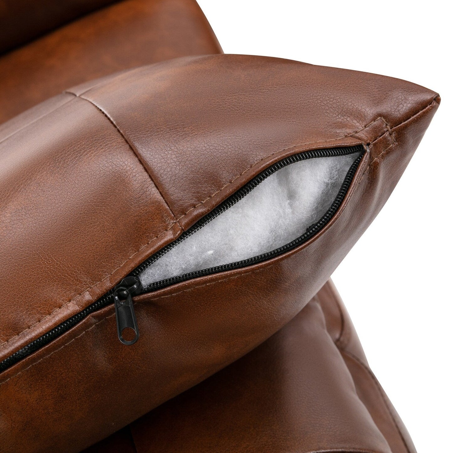 Divano imbottito Morden Fort per soggiorno, divano a tre posti in similpelle