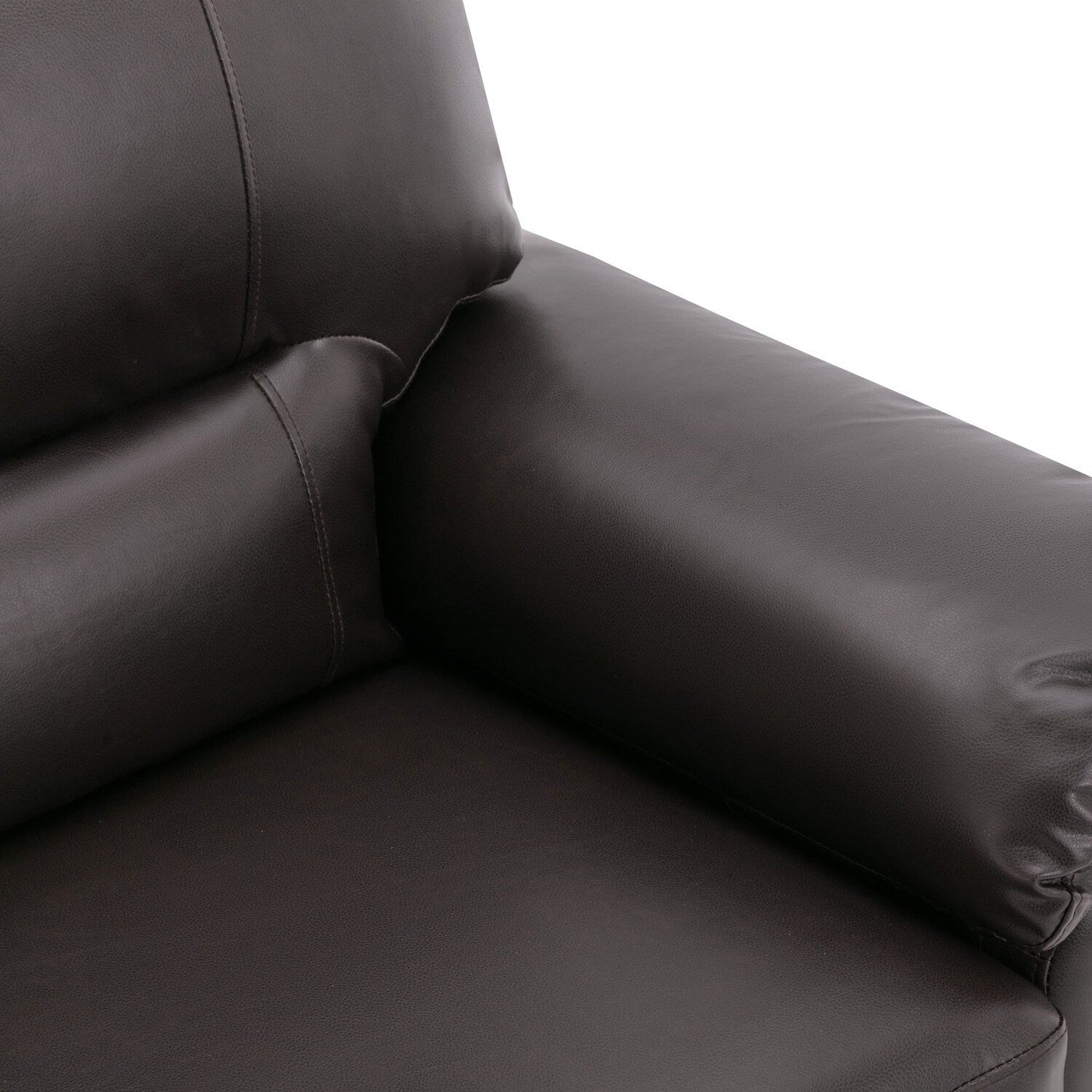 Divano imbottito Morden Fort per soggiorno, divano a tre posti in similpelle