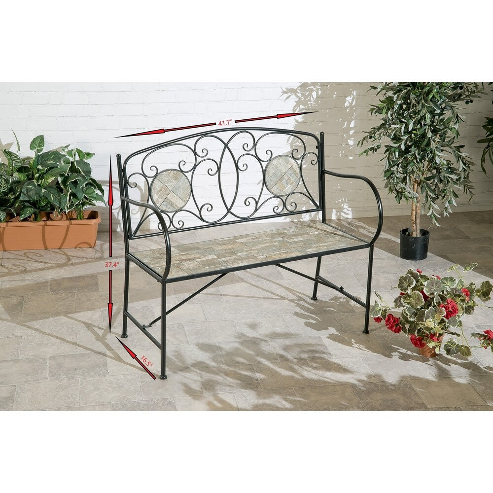 Panca a due posti Islington Sand Mosaic Tile - 22,8x5,1x40,9