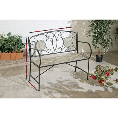 Panca a due posti Islington Sand Mosaic Tile - 22,8x5,1x40,9