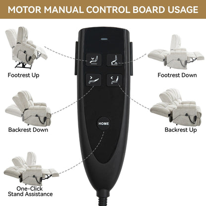 Poltrona reclinabile elettrica con massaggio termico, posizione infinita, fino a 350 libbre, con telecomando, media-rigida e resistente