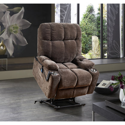 Poltrona reclinabile elettrica con sollevamento a motore per anziani, reclinabile a 180° con infinite posizioni e massaggio termico